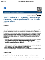 Tree Trimming Groundsman Electrocuted after Contacting an Energized Aerial Bucket Truck in South Carolina FACE 9103