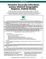 Invasive Nocardia Infections across Distinct Geographic Regions United States