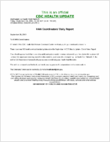 HAN Coordinators Daily Report September 28 2001 Friday September 28 2001 1630 EDT 430 PM EDT