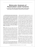 Molecular Analysis of Plasmodium ovale Variants