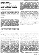 Womens reproductive health recent advances in therapies