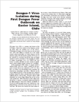 Dengue1 Virus Isolation during First Dengue Fever Outbreak on Easter Island Chile