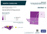 NC Congressional District 06 Stroke and Federally Qualified Health Centers Map 118th Congress