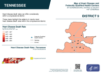 TN Congressional District 09 Heart Disease and Federally Qualified Health Centers Map 119th Congress