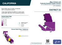CA Congressional District 23 Stroke and Federally Qualified Health Centers Map 119th Congress