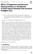 Effects of Temperature and Advanced Cleaning Practices on the Removal of Select Organic Chemicals from Structural Firefighter Gear