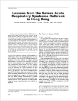 Lessons from the Severe Acute Respiratory Syndrome Outbreak in Hong Kong