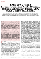 SARSCoV2 Period Seroprevalence and Related Factors Hillsborough County Florida USA October 2020March 2021