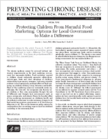 Protecting Children From Harmful Food Marketing Options for Local Government to Make a Difference