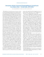 Description of EscharAssociated Rickettsial Diseases Using Passive Surveillance Data  United States 20102016