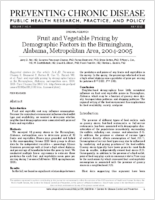 Fruit and Vegetable Pricing by Demographic Factors in the Birmingham Alabama Metropolitan Area 20042005