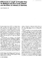 Differences In Length Of Hospital Stay For Medicaid And Blue Cross Patients And The Effect Of Intensity Of Services