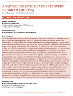 ADAPTED HOLISTIC HEALTH RECOVERY PROGRAM HHRPA