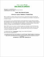 Health Alert Network Update Information Update Related to Yersinia pestis Wednesday January 15 2003 2010 EST 810 PM EST