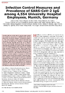 Infection Control Measures and Prevalence of SARSCoV2 IgG among 4554 University Hospital Employees Munich Germany