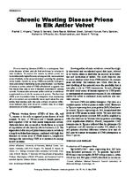 Chronic Wasting Disease Prions in Elk Antler Velvet