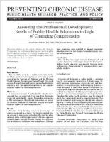 Assessing the Professional Development Needs of Public Health Educators in Light of Changing Competencies