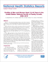 Fertility of men and women aged 1544 years in the United States National Survey of Family Growth 20062010