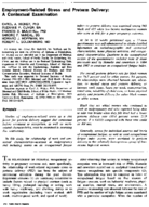 Employmentrelated stress and preterm delivery a contextual examination
