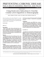 Using SmallArea Estimation to Describe CountyLevel Disparities in Mammography