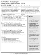 2006 Burkina Faso Ouagadougou Global School Personnel Survey GSPS Factsheet