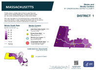 MA Congressional District 01 Stroke and Stroke Centers Map 118th Congress