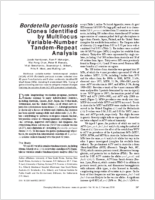 Bordetella pertussis Clones Identified by Multilocus VariableNumber TandemRepeat Analysis