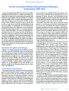 Suicide and Suicidal Ideation Among Bhutanese Refugees  United States 20092012