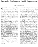 Research Challenge to health departments