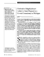 Outbreak Of Shigella Flexneri Linked To Salad Prepared At A Central Commissary In Michigan