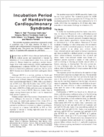Incubation Period of Hantavirus Cardiopulmonary Syndrome
