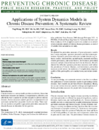 Applications of System Dynamics Models in Chronic Disease Prevention A Systematic Review