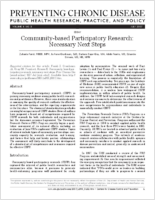 Communitybased Participatory Research Necessary Next Steps