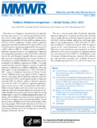 Pediatric Melatonin Ingestions  United States 20122021