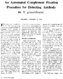 An automated complement fixation procedure for detecting antibody to N gonorrhoeae