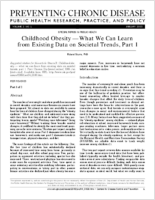 Childhood Obesity  What We Can Learn From Existing Data on Societal Trends Part 1