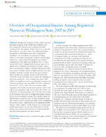 Overview of Occupational Injuries Among Registered Nurses in Washington State 2007 to 2019