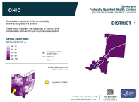 OH Congressional District 01 Stroke and Federally Qualified Health Centers Map 118th Congress