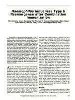 Haemophilus influenzae Type b Reemergence after Combination Immunization