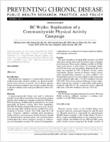 BC Walks Replication of a Communitywide Physical Activity Campaign