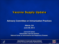 Vaccine supply update