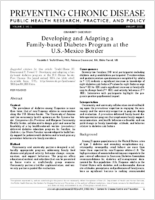 Developing and Adapting a Familybased Diabetes Program at the USMexico Border1