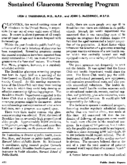Sustained glaucoma screening program