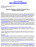 Important Updates on COVID19 Therapeutics for Treatment and Prevention December 20 2022 545 PM ET