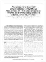 Pneumocystis jiroveci Dihydropteroate Synthase Genotypes in Immunocompetent Infants and Immunosuppressed Adults Amiens France