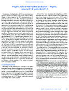 Progress Toward Poliomyelitis Eradication  Nigeria January 2012September 2013