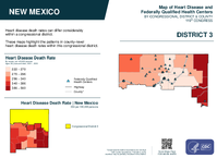 NM Congressional District 03 Heart Disease and Federally Qualified Health Centers Map 119th Congress