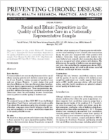 Racial and Ethnic Disparities in the Quality of Diabetes Care in a Nationally Representative Sample