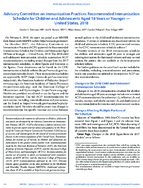 Advisory Committee on Immunization Practices Recommended Immunization Schedule for Children and Adolescents Aged 18 Years or Younger  United States 2018