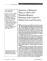 Adaptation Of Behavioral Theory To CDCs HIV Prevention Research Experience At The Centers For Disease Control And Prevention